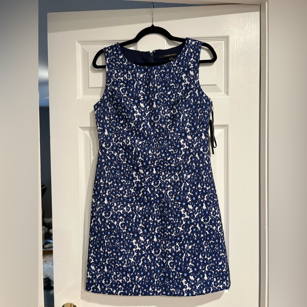 Cynthia Steffe Blue and White Floral Mini Dress